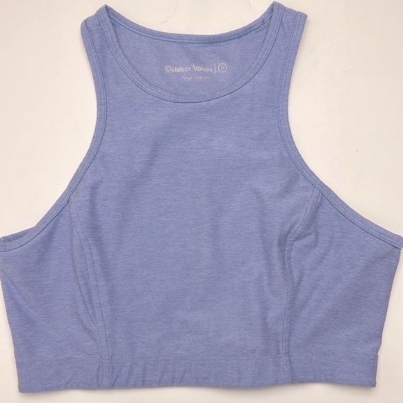 Outdoor Voices Athena Crop Top Halter Back Size Medium Blue - Picture 2 of 10